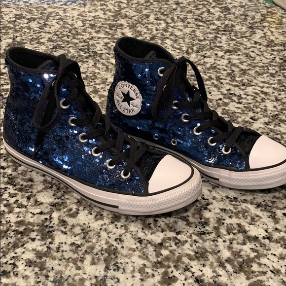 navy blue sparkly converse